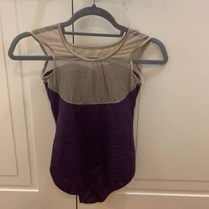 Eggplant and mesh cap sleeve Leotard Size S/M
